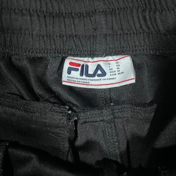 FILA M Y2K Streetwear Joggers Black Slim-Tapered Athletic Pants - Picture 2 of 5